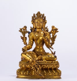 A bronze gilt Buddha statue