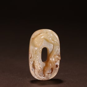 A piece of Han Gao ancient jade dragon pattern jade