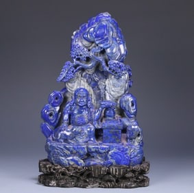 A Qing Qianlong old lapis lazuli Arhat Shanzi ornament
