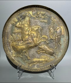 A gilded Persian figure plate from the Tang Dynasty