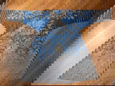 A Qing Dynasty brocade dragon python robe,