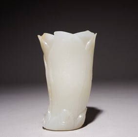 One piece of Hetian Jade Guanyin Flower Cup