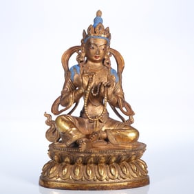 A bronze gilt statue of a Bodhisattva