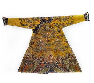 A Ming Dynasty silk dragon robe