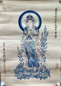 A statue of Zhang Daqian Guanyin Bodhisattva