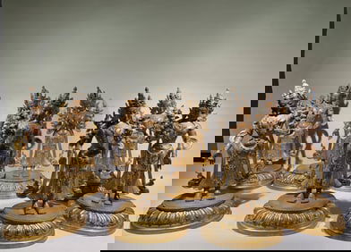 A set of the eight gilded bodhisattvas of the Qing Dynasty