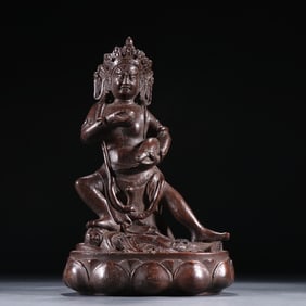 A piece of Qing agarwood God of Wealth ornaments