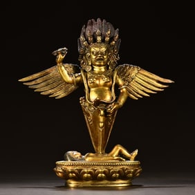 A piece of Tibetan bronze gilt Pupa Vajra