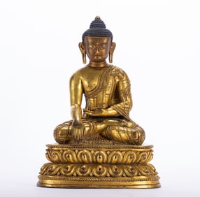 A bronze gilt Buddha statue