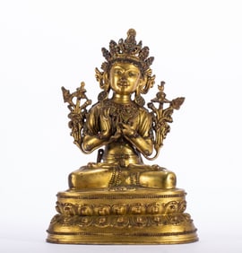 A bronze gilt Buddha statue