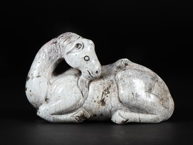 A piece of Song Hetian jade chicken bone white camel