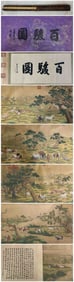 A picture scroll of Lang Shining painting a hundred horses
