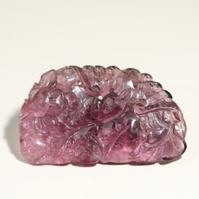 A piece of purple tourmaline with large flowers