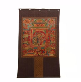 A piece of embroidered thangka