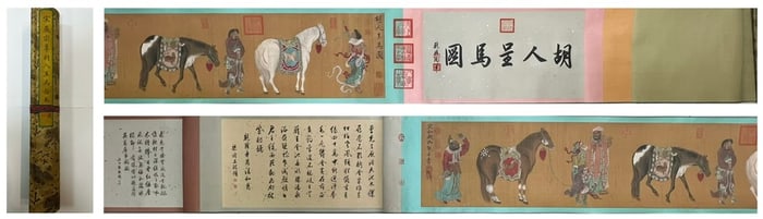 A Song Huizong Hu people presented a fine scroll of horses