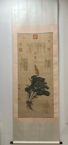 A fine scroll of Jiang Tingxi's 100 financial drawings on silk