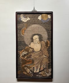 A piece of propylene Meng Qiumu Yan's father imitated the Xuan style copper "dark eight immortals"