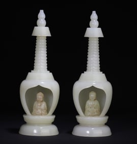 A pair of stupa ornaments