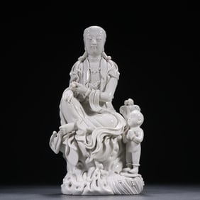A piece of Dehua porcelain Guanyin send-off ornaments