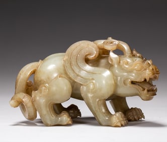 A piece of Hetian Jade Beast