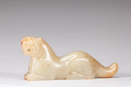 A piece of Hetian Jade Tiger Talisman