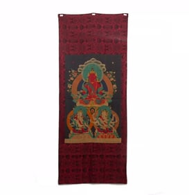 A piece of silk thangka