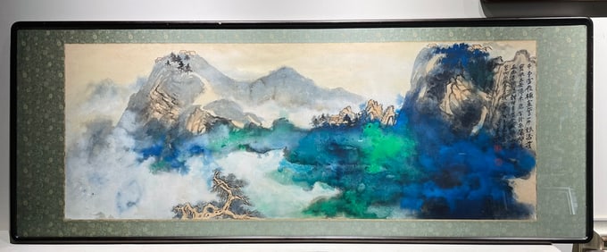 A large number of colorful landscape plaques