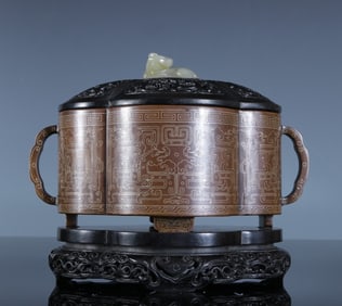 A piece of copper tire wrong silver dragon pattern incense burner