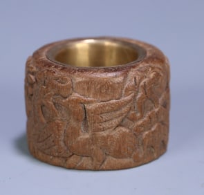 A piece of old agarwood bag silver gilt all the way to the knuckle,