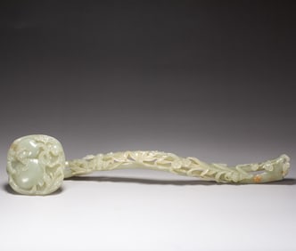 One piece of Hetian jade Ruyi