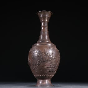 A sterling silver hunting picture appreciation bottle