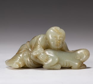 A piece of Hetian jade boy