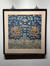 A Qing Dynasty high-grade robe made of dragon pattern silk