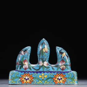 A late Qing copper cloisonne Shanzi pen holder