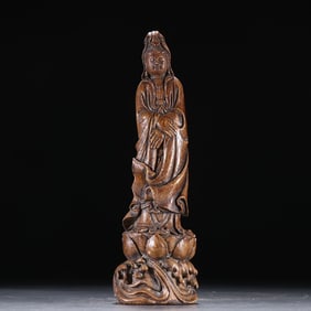 A late Qing agarwood Guanyin statue