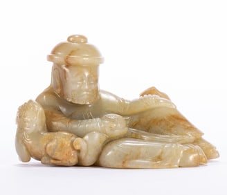 A Hetian jade figure ornament