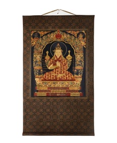 An embroidered portrait of His Holiness the Great Compassion