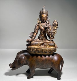 A piece of Qing Dynasty gilt Mori Zhitian