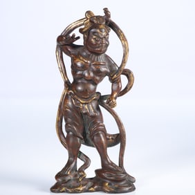 A bronze gilt statue of Lux wrestler