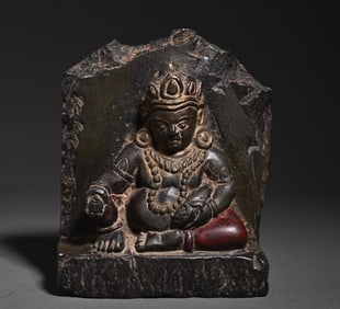 A bluestone yellow Forzai study ornament