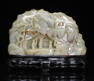 A piece of Hetian jade character story Shanzi ornament