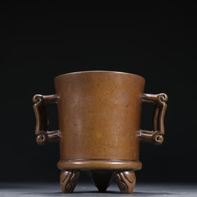 An ancient treasure copper Ruyi ear incense burner