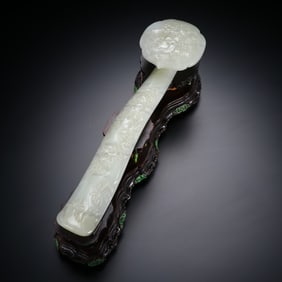 A jade floral ornament