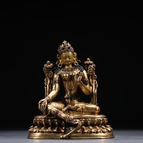 A bronze gilt statue of Tara from the Qing Dynasty
