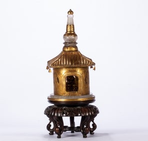 A piece of crystal-clad gold stupa