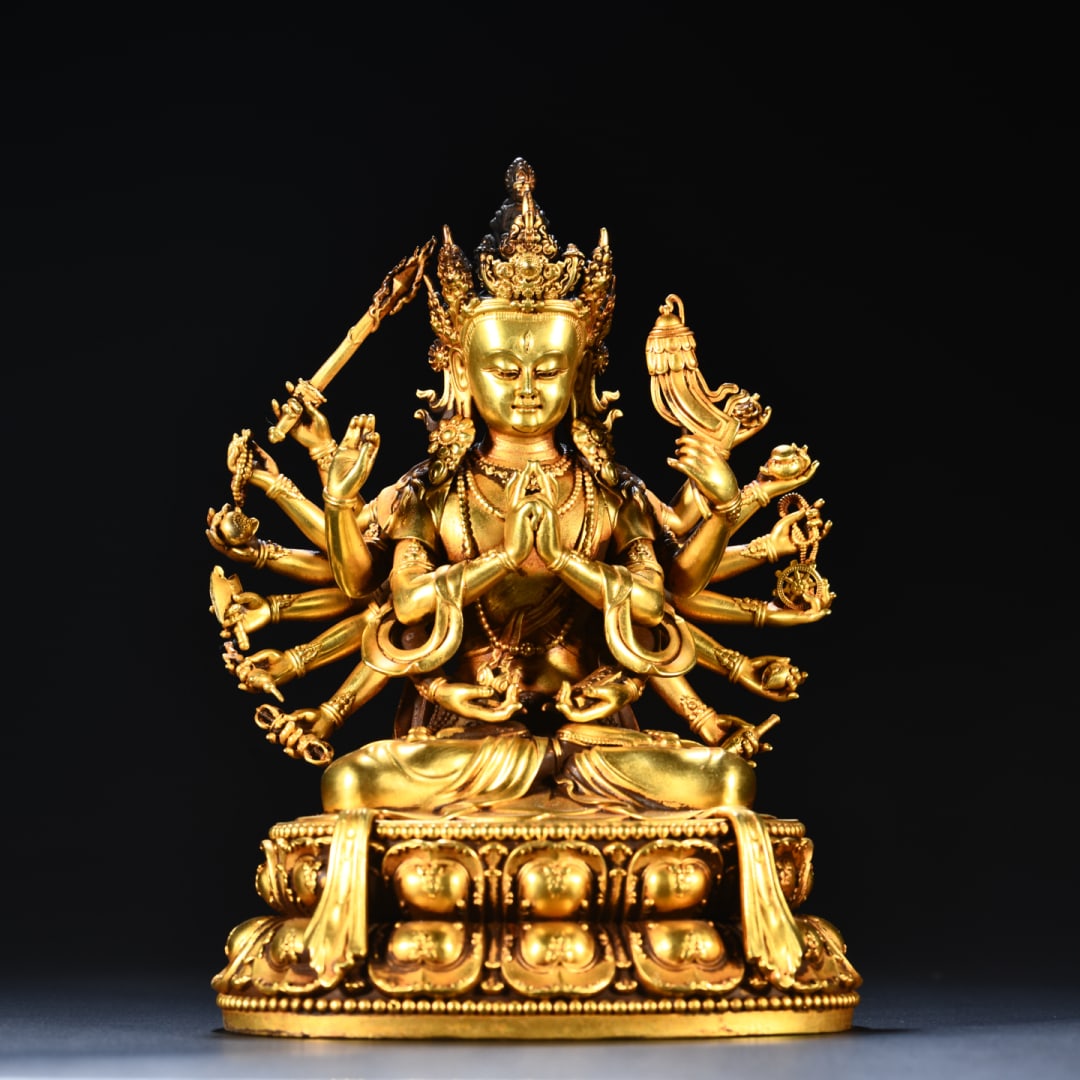 A Ming fine-cast bronze gilt statue of the Buddha Mother (1 of 9)