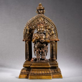 A bronze Buddha statue of the Ming Dynasty