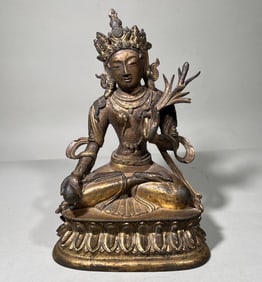 A piece of gilded Tara from the Qing Dynasty