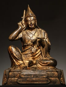 A bronze precision cast bronze tire, a statue of Tsongkhapa