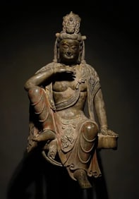 A piece of Tang bluestone painted Guanyin